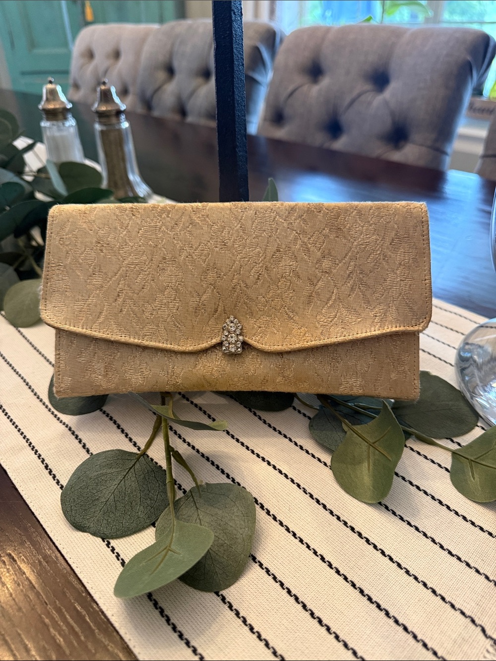 Vintage Elegant Gold Women's Clutch Handbag